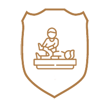 Goldenes Icon-Symbol für Physiotherapiepraxis in Thale